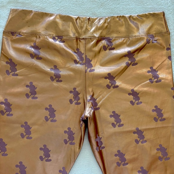 Disney Mickey Mouse Metallic Rose Gold Leggings--XL - Picture 8 of 15